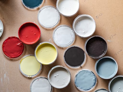 white red blue and yellow ceramic bowls